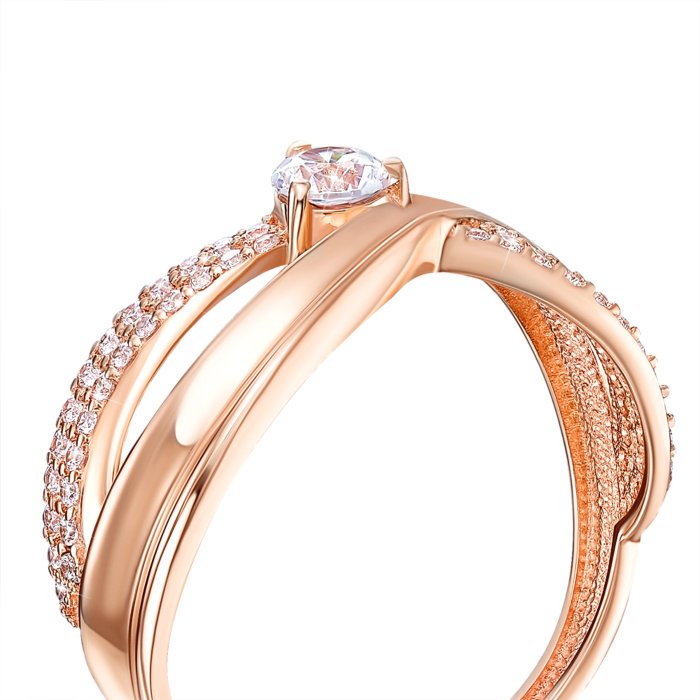 Золота каблучка з фіанітами. Артикул 13572/01/0/2532