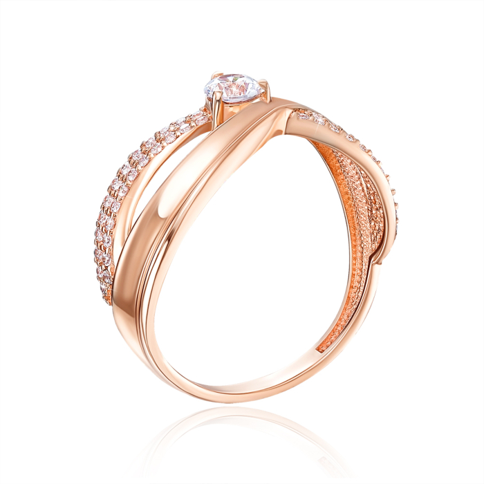 Золота каблучка з фіанітами. Артикул 13572/01/0/2532