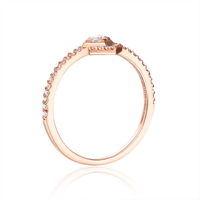 Золота каблучка з фіанітами. Артикул 13615/01/0/2771