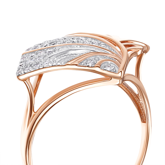 Золотое кольцо с фианитами. Артикул 13619/01/1/13