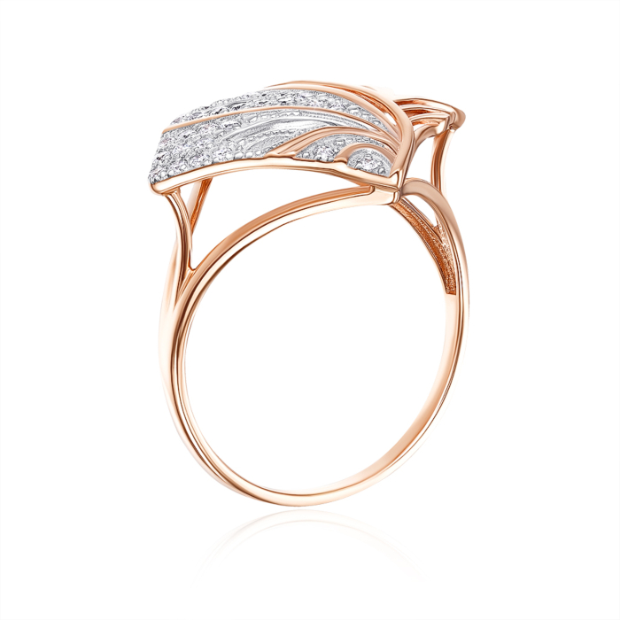 Золотое кольцо с фианитами. Артикул 13619/01/1/13