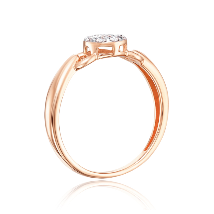 Золота каблучка з фіанітами. Артикул 13706/01/1/752