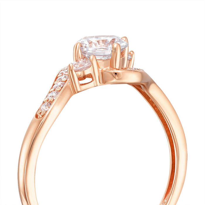 Золотое кольцо с фианитами. Артикул 13709/01/0/3018