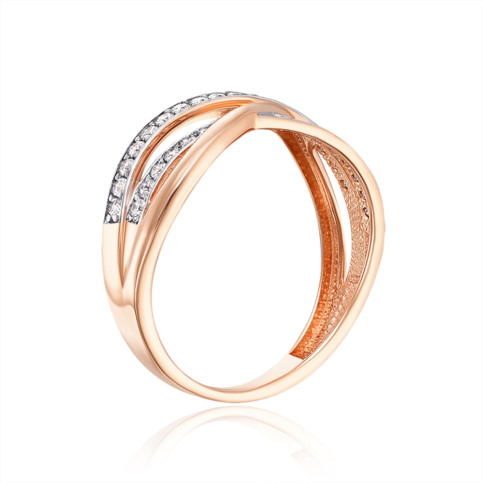 Золотое кольцо с фианитами. Артикул 13715/01/1/13