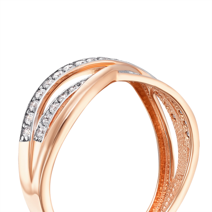 Золотое кольцо с фианитами. Артикул 13715/01/1/13