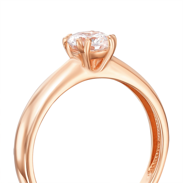 Золотое кольцо с фианитами. Артикул 13718/01/0/22