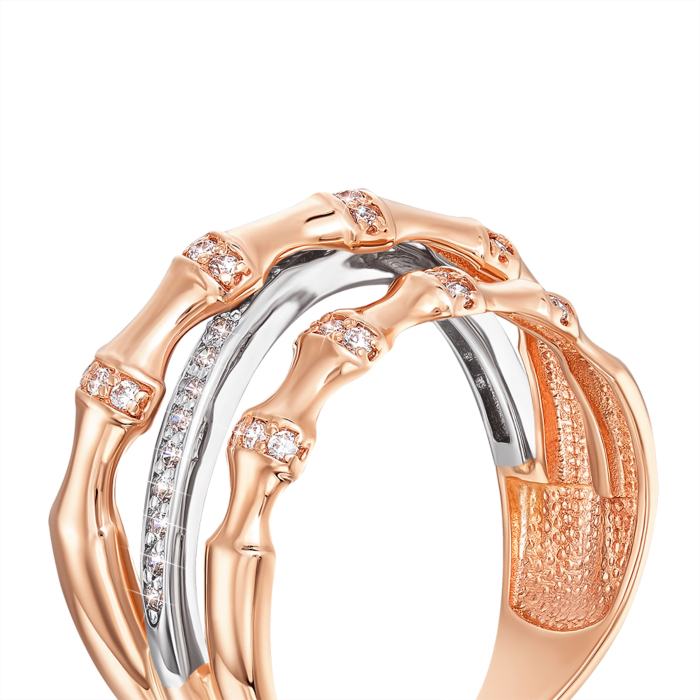 Золотое кольцо с фианитами. Артикул 13720/01/1/1