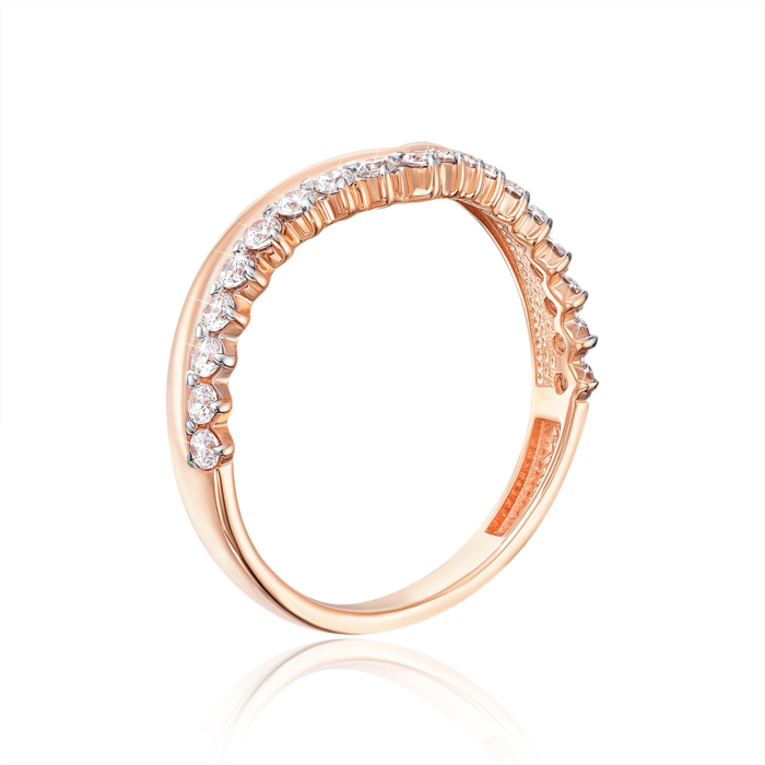 Золотое кольцо с фианитами. Артикул 13736/01/1/3