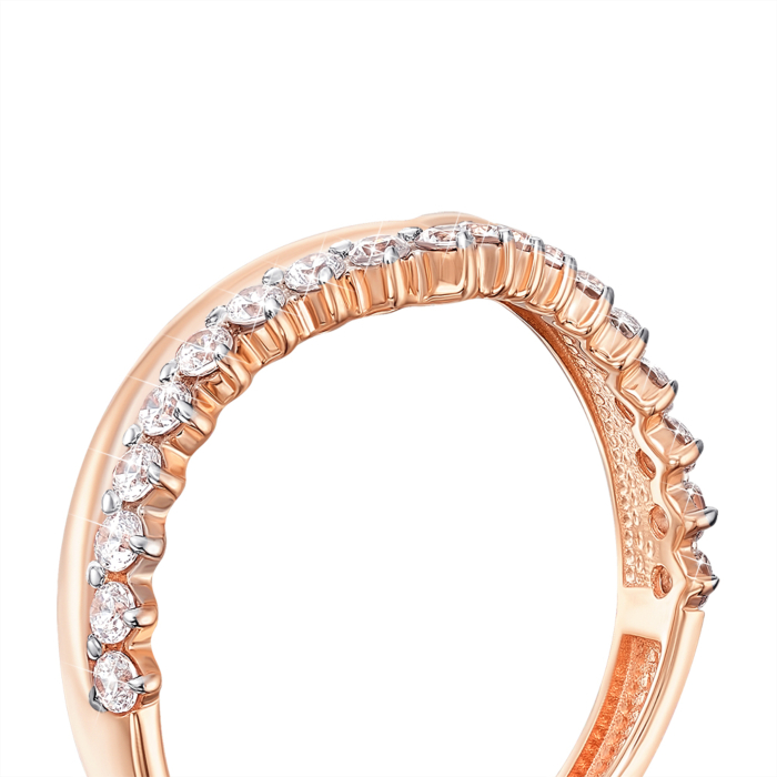 Золотое кольцо с фианитами. Артикул 13736/01/1/3