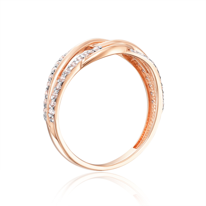 Золота каблучка з фіанітами. Артикул 13737/01/1/1