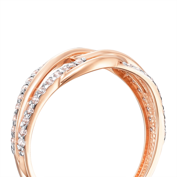 Золота каблучка з фіанітами. Артикул 13737/01/1/1