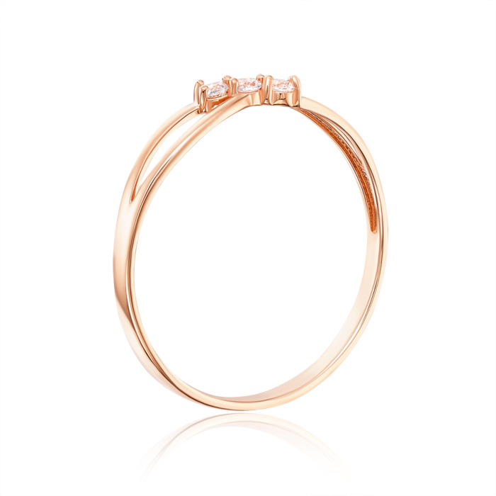 Золотое кольцо с фианитами. Артикул 13760/01/0/46