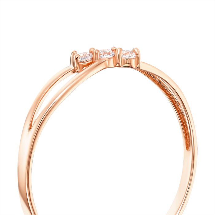 Золотое кольцо с фианитами. Артикул 13760/01/0/46
