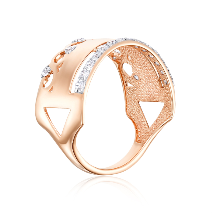 Золота каблучка з фіанітами. Артикул 13779/01/1/3