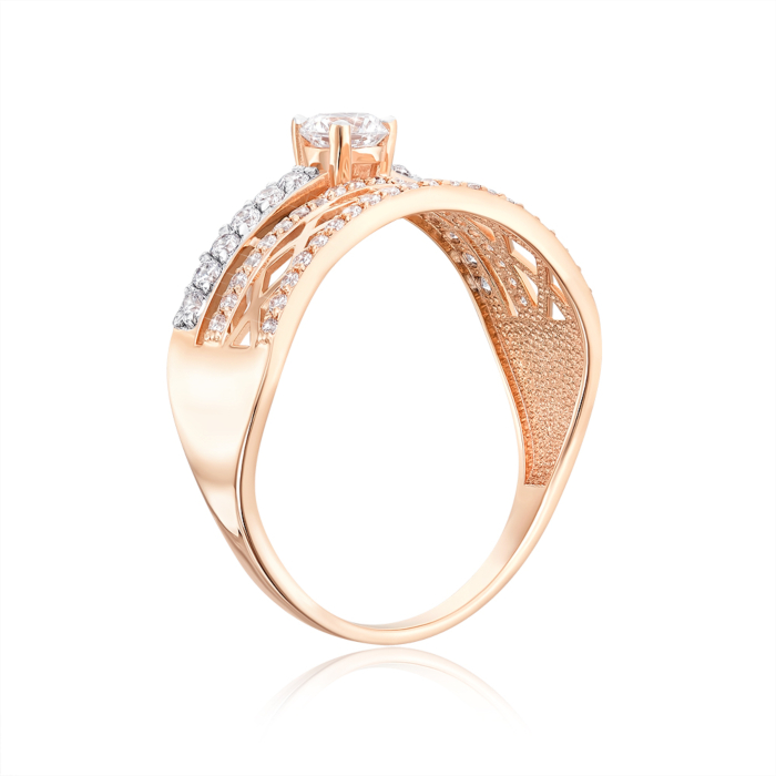 Золотое кольцо с фианитами. Артикул 13782/01/1/179