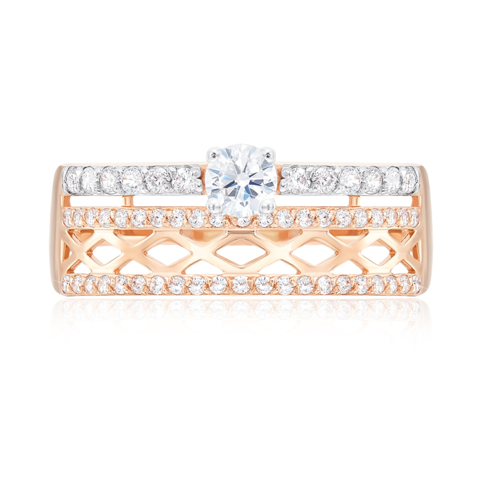 Золотое кольцо с фианитами. Артикул 13782/01/1/179