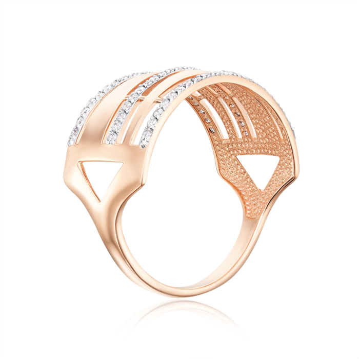 Золотое кольцо с фианитами. Артикул 13785/01/1/1