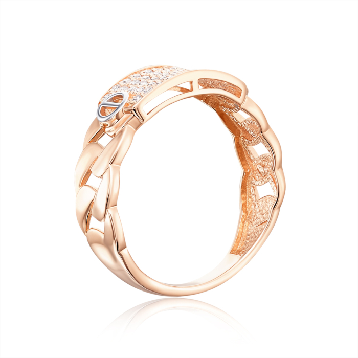 Золотое кольцо с фианитами. Артикул 13787/01/1/1