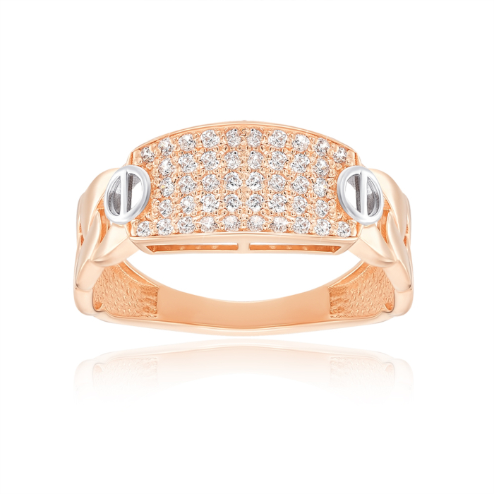 Золотое кольцо с фианитами. Артикул 13787/01/1/1