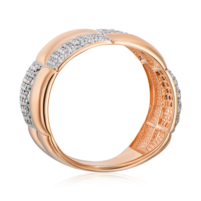 Золота каблучка з фіанітами. Артикул 13877/01/1/42