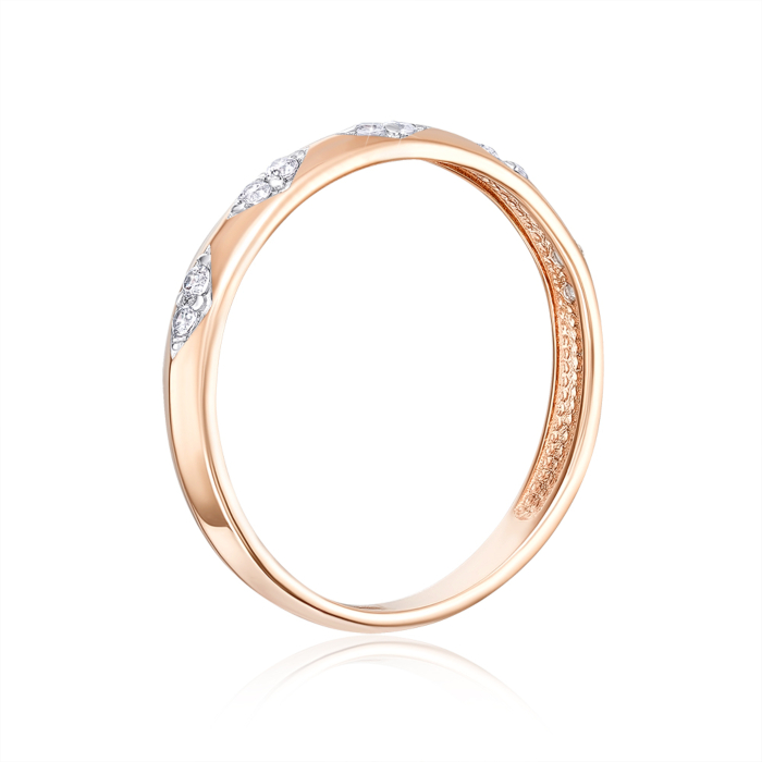 Золотое кольцо с фианитами. Артикул 13880/01/1/13