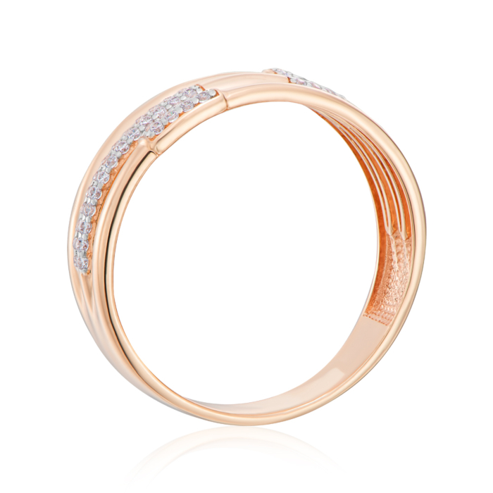 Золота каблучка з фіанітами. Артикул 13895/01/1/42