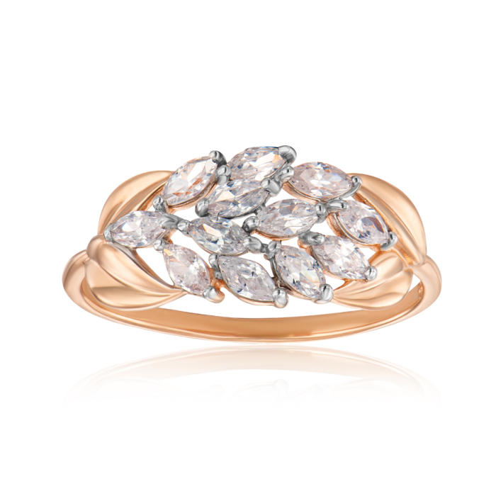 Золотое кольцо с фианитами. Артикул 13904/01/1/1236