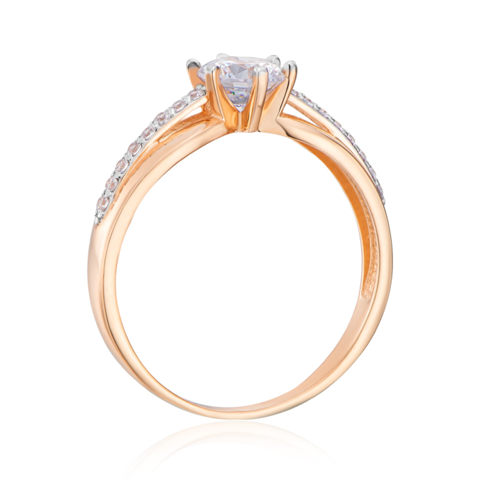 Золотое кольцо с фианитами. Артикул 13953/01/1/87