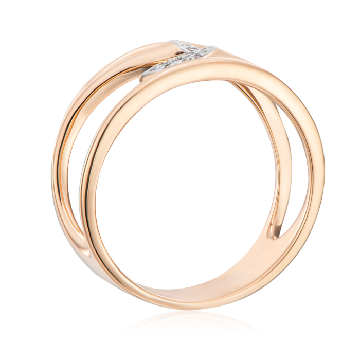 Золотое кольцо с фианитами. Артикул 13955/01/1/42