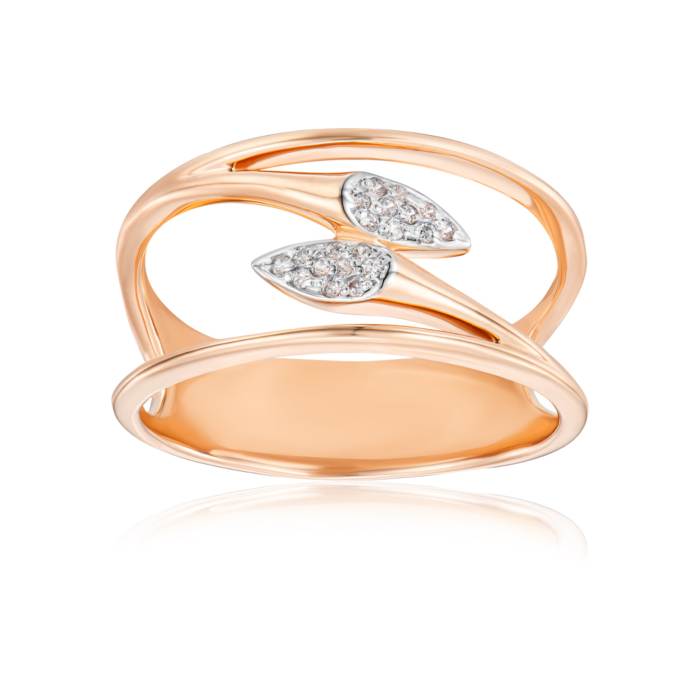 Золотое кольцо с фианитами. Артикул 13955/01/1/42