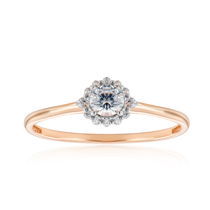 Золотое кольцо с фианитами. Артикул 13956/01/1/179