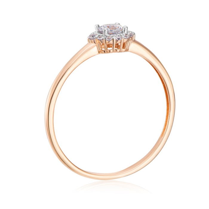 Золотое кольцо с фианитами. Артикул 13956/01/1/179