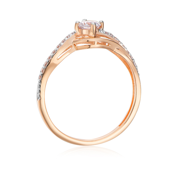 Золотое кольцо с фианитами. Артикул 13961/01/1/26