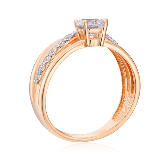 Золота каблучка з фіанітами. Артикул 13964/01/1/80