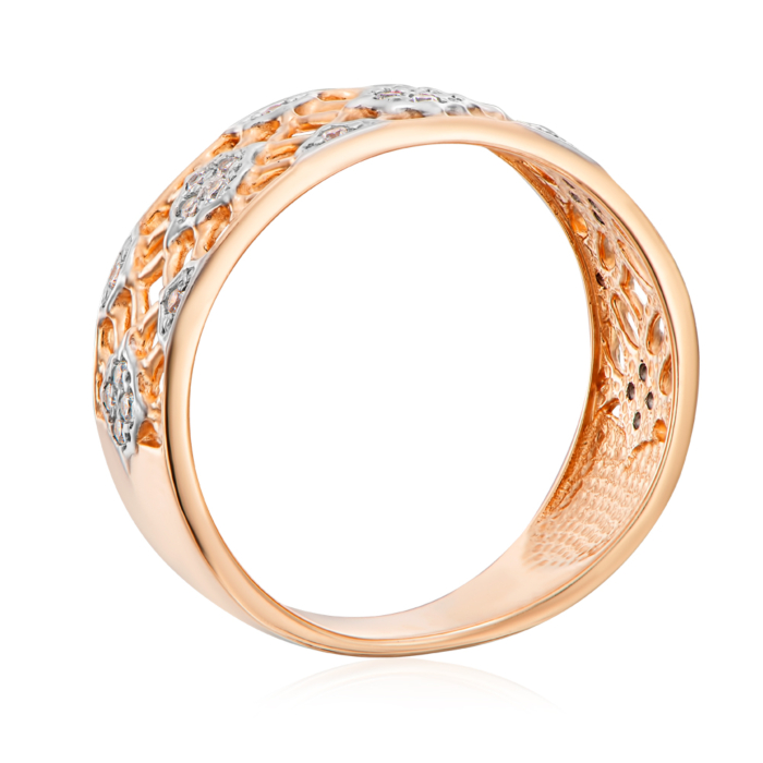 Золотое кольцо с фианитами. Артикул 13970/01/1/1
