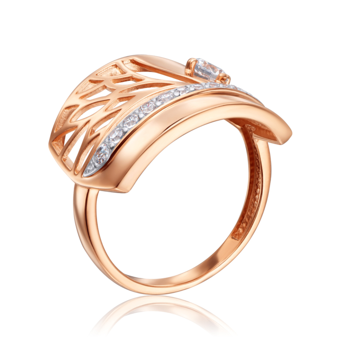 Золота каблучка з фіанітами. Артикул 18062/01/1/3679