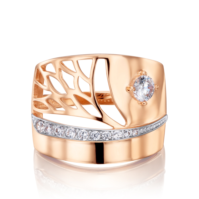 Золота каблучка з фіанітами. Артикул 18062/01/1/3679