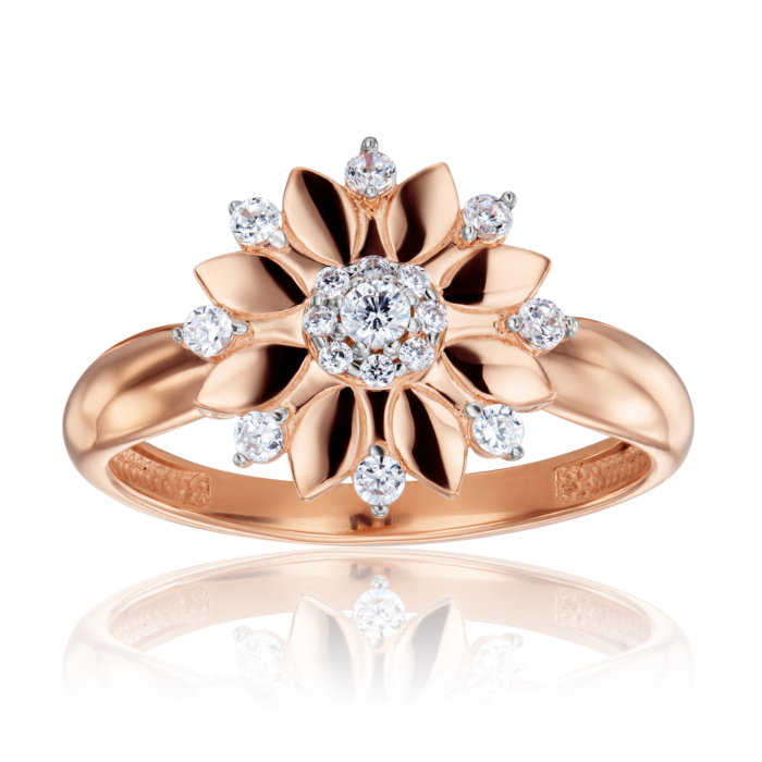 Золотое кольцо с фианитами. Артикул 18067/01/1/944