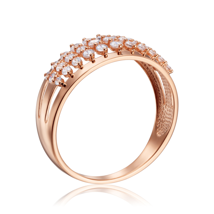 Золота каблучка з фіанітами. Артикул 18081/01/0/159