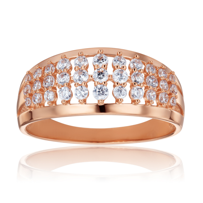 Золота каблучка з фіанітами. Артикул 18081/01/0/159