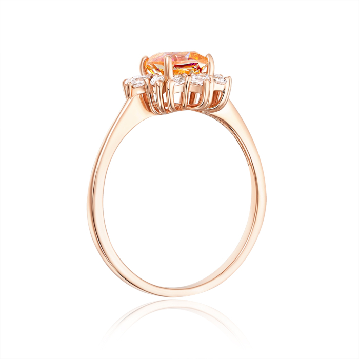 Золотое кольцо с фианитами S. Артикул 13800/01/0/3136