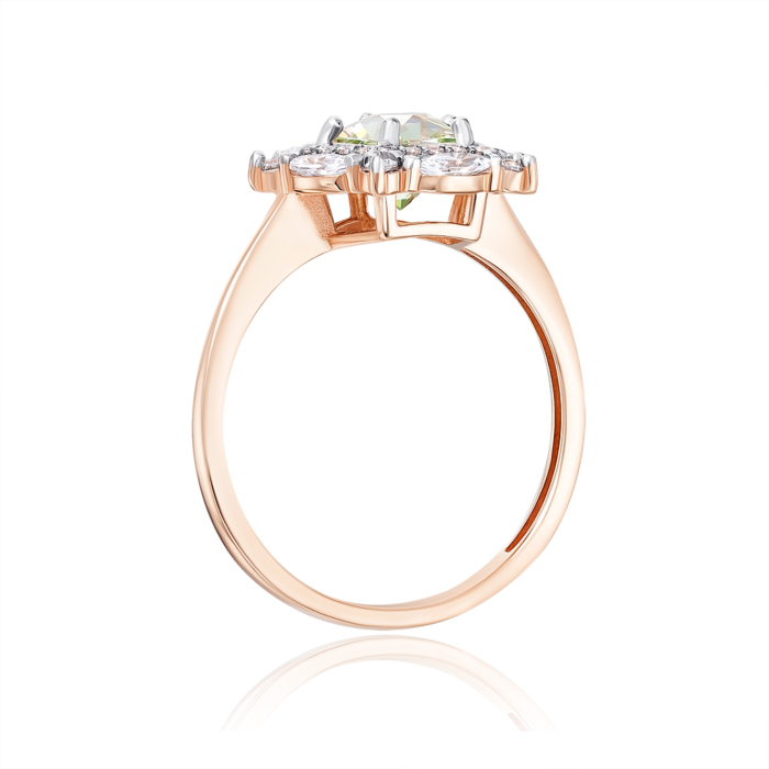 Золота каблучка з фіанітами S. Артикул 13806/01/1/3138