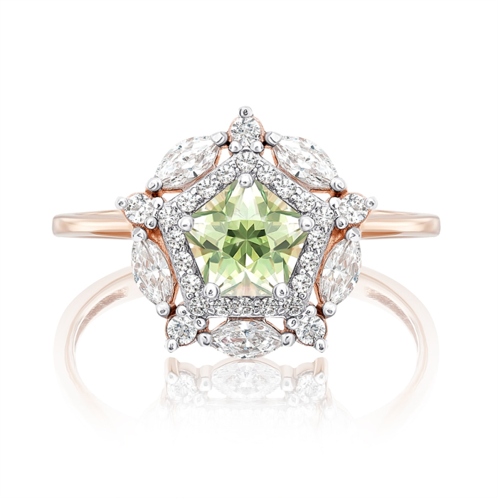 Золота каблучка з фіанітами S. Артикул 13806/01/1/3138