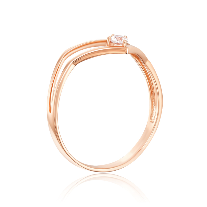 Золотое кольцо с фианитом. Артикул 13764/01/0/28