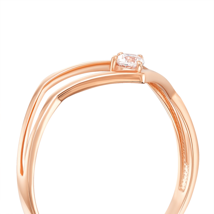 Золотое кольцо с фианитом. Артикул 13764/01/0/28