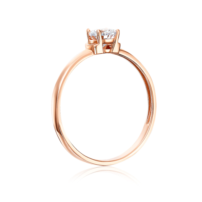 Золота каблучка з фіанітом. Артикул 13802/01/0/22