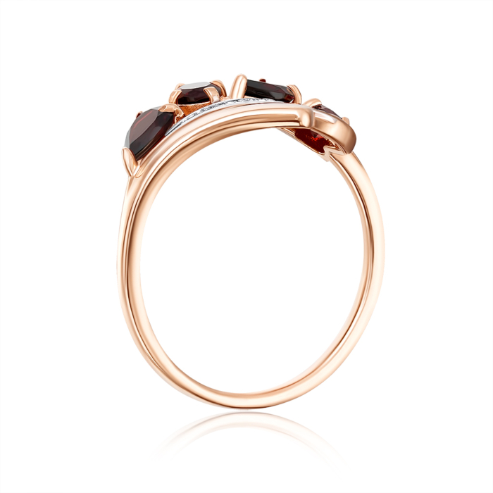 Золотое кольцо с гранатом. Артикул 530419/01/1/7376