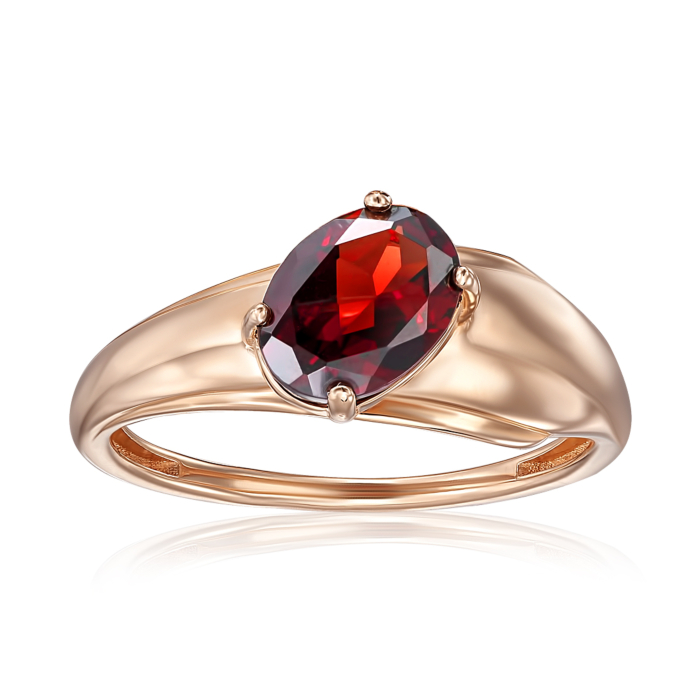 Золота каблучка з гранатом. Артикул 530421/01/0/5069