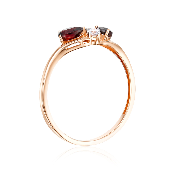 Золотое кольцо с гранатом. Артикул 530436/01/1/7465