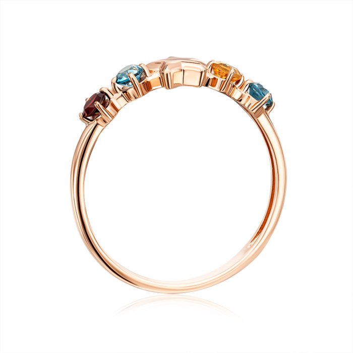 Золота каблучка з міксом каменів. Артикул 530439/01/0/7562